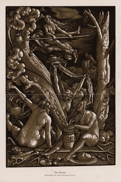 魔女の安息日 (木版画) 作： Hans Baldung Grien