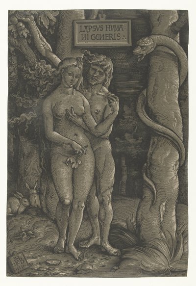 楽園でのアダムとイブの誘惑 秋 Lapsvs Hvmani Generis (オブジェクトのタイトル) 作： Hans Baldung Grien