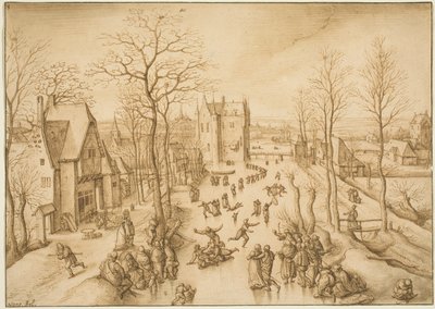 スケーターのいる冬景色 作： Hans Bol