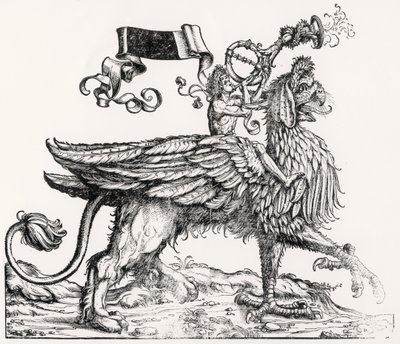マウントされたグリフィン、マクシミリアンの凱旋行列、1516〜18年 作： Hans Burgkmair