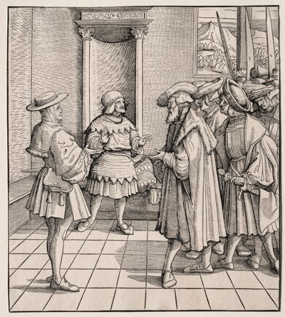 1512年から1516年、ある小さな男から別の小さな男への悪いアドバイス。 作： Hans Burgkmair