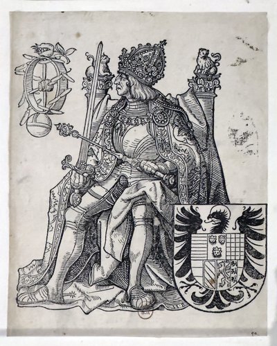 皇帝マクシミリアン、1509-1512年頃（エングレーヴィング） 作： Hans Burgkmair