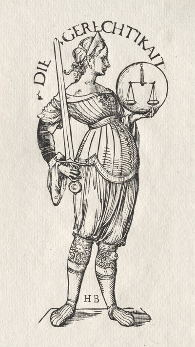 七つの美徳：正義。 作： Hans Burgkmair