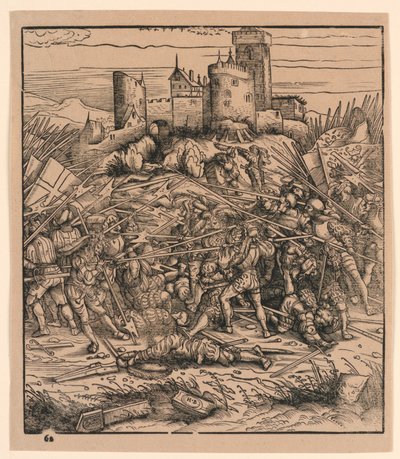 「ヴァイスクーニッヒ」より ナウダースの戦い 作： Hans Burgkmair the Elder