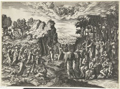 モーセは岩から水を打つ 作： Hans Collaert (I)