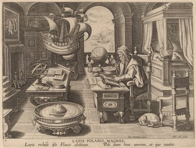 ラピス・ポラリス、マグネス (ロードストーン、マグネット) 作： Hans Collaert the Younger after Jan van der Straet