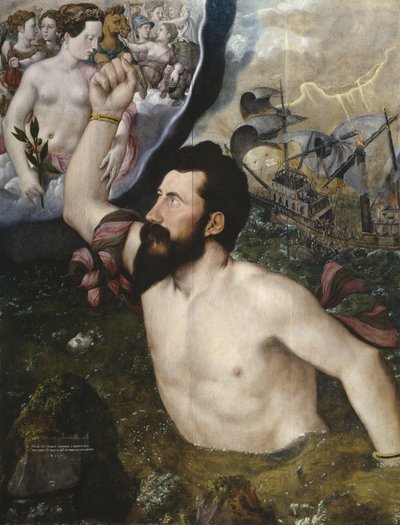 ジョンルトトレル卿の寓意的な肖像画、1550年（パネル） 作： Hans Eworth or Ewoutsz