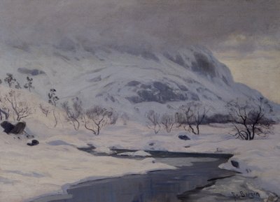 山の風景、冬 作： Hans Fredrik Henriksen Borgen