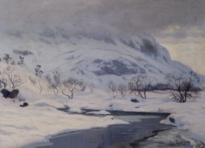 山の風景、冬 作： Hans Fredrik Henriksen Borgen