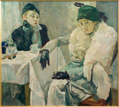 カフェの女性二人 作： Hans Fuglsang