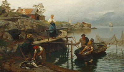 釣り後（釣り帰り） 作： Hans Gude