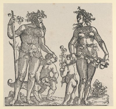 ワイルドマンとワイルドウーマン、1545年。 作： Hans Guldenmond