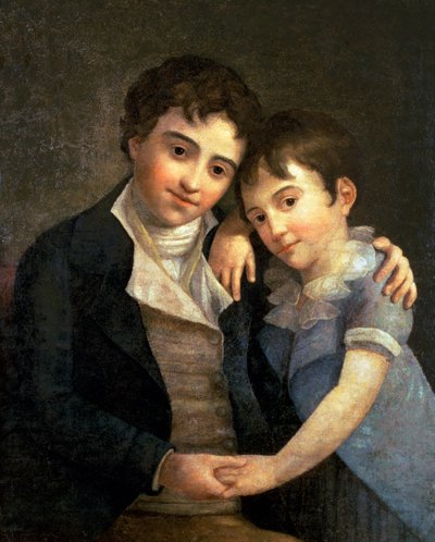 カールトーマス（1784-1858）とフランツザヴェル（1791-1844）の肖像、1798年のヴォルフガングアマデウスモーツァルト（1756-91）の2人の息子 作： Hans Hansen