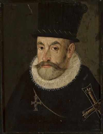 ポーランド：ハプスブルク家の大公マクシミリアン3世（1558-1618）の肖像（チュートン騎士団大師の服装 ポーランド） オーストリアの大公マクシミリアン3世（1558-1618）の肖像。 作： ハンス・ヘンサイラー