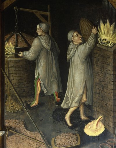 採掘風景の詳細、1521年 作： Hans Hesse