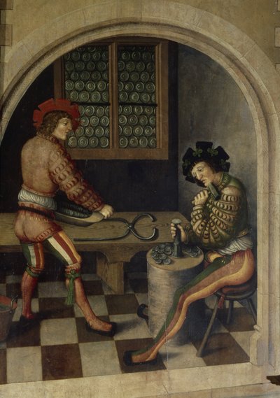 採掘風景の詳細、1521年 作： Hans Hesse