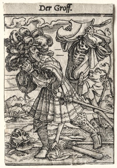 死のダンス：伯爵、c。 1526。 作： Hans Holbein