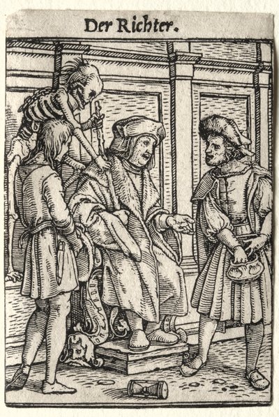 死のダンス：裁判官。 作： Hans Holbein