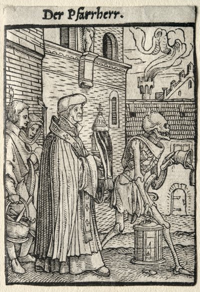 死のダンス: 牧師 作： Hans Holbein