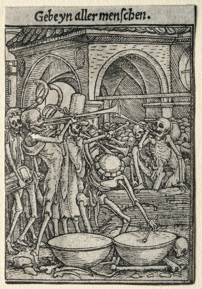 死のダンス：死のトランペッター。 作： Hans Holbein