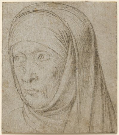 老婆の頭、c。 1500。 作： Hans Holbein