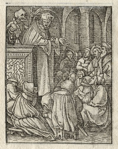 死のダンス：説教者。 司祭 作： Hans Holbein