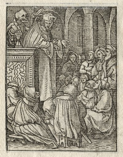 死のダンス：説教者、司祭。 作： Hans Holbein