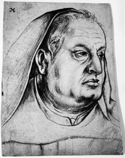 アウグスブルクの聖ウルリッヒとアフラの修道士、ハンス・グリーシャーの肖像 作： Hans Holbein d.Æ.