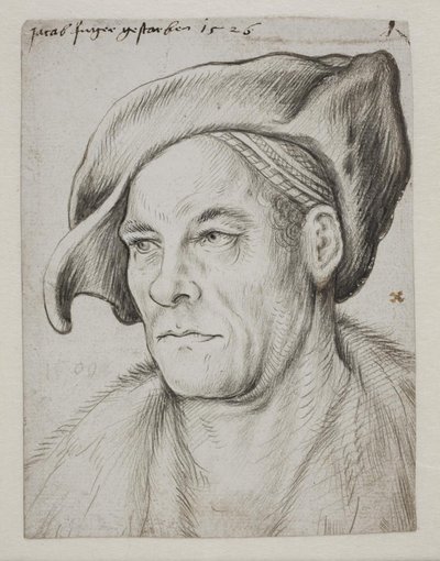 金融業者で商人のジェイコブ・フッガーの肖像 作： Hans Holbein d.Æ.