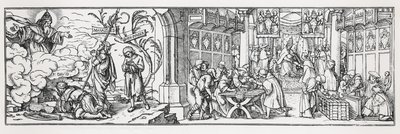 教皇の堕落を非難する反カトリックの風刺画 作： Hans Holbein der Jüngere