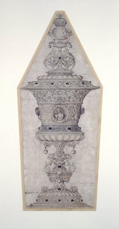 ジェーンシーモアゴールドカップのデザイン（ペンとインクと紙の上の金） 作： Hans Holbein der Jüngere