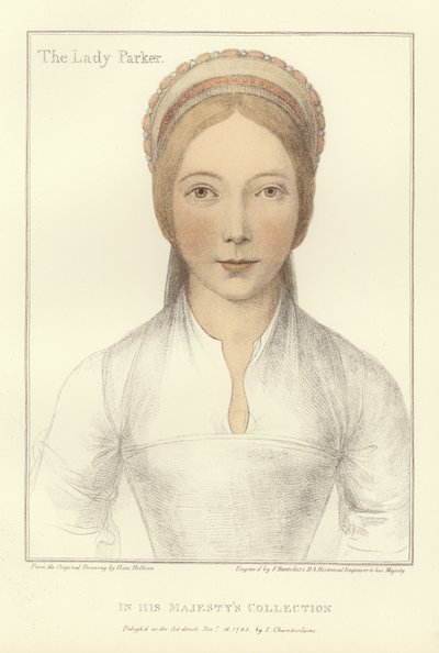 エリザベス、レディパーカー（アクアチント） 作： Hans Holbein der Jüngere