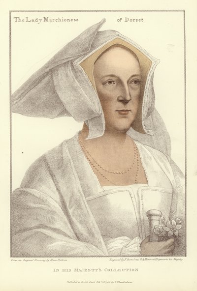 Frances、The Marchioness of Dorset（アクアチント） 作： Hans Holbein der Jüngere