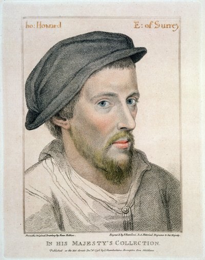 フランチェスコバルトロッツィ（1727-1815）によって彫刻されたサリー伯のヘンリーハワード（c.1517-47） 作： Hans Holbein der Jüngere
