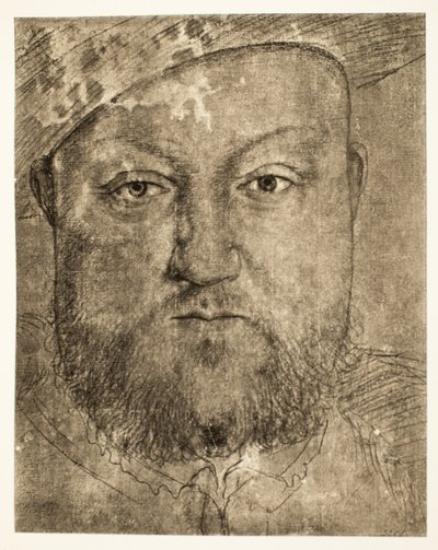 ヘンリー8世のチョーク画、1540年頃、パブ。 1902（コロタイプ） 作： Hans Holbein der Jüngere