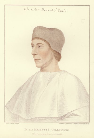 ジョン・コレット、セントポール大聖堂長（アクアチント） 作： Hans Holbein der Jüngere
