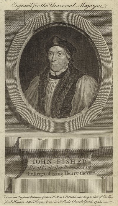 ロチェスターの司教であるジョンフィッシャーがヘンリー8世の治世で斬首 作： Hans Holbein der Jüngere