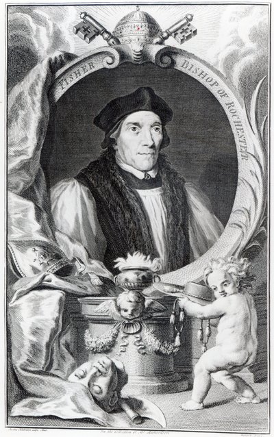 ジョンフィッシャー、ロチェスターの司教、ヤコブスウーブラケンによって彫刻、c.1738-42 作： Hans Holbein der Jüngere