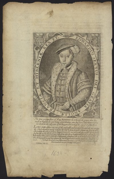 イングランドとアイルランドのエドワード6世王 作： Hans Holbein der Jüngere