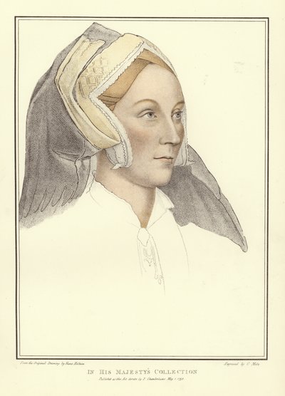 マーガレット、レディエリオット（アクアチント） 作： Hans Holbein der Jüngere