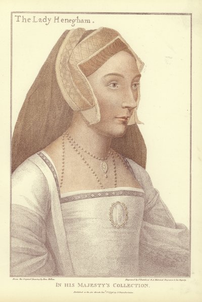 メアリー、レニーヘナム（アクアチント） 作： Hans Holbein der Jüngere