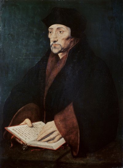 ロッテルダムのデシデリウスエラスムス（1466-1536）の肖像 作： Hans Holbein der Jüngere