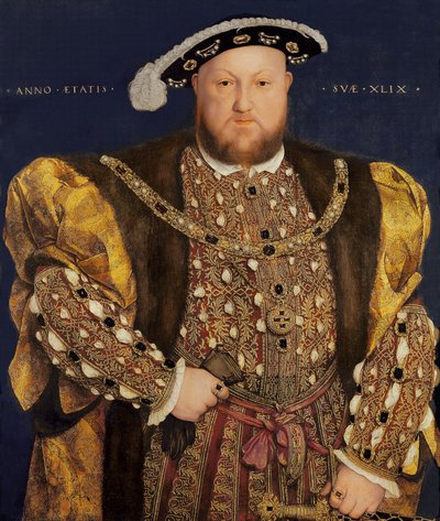 1540年、49歳のヘンリー8世（1491-1547）の肖像 作： Hans Holbein der Jüngere