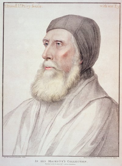フランチェスコバルトロッツィ（1727-1815）によって彫刻されたジョンラッセルの初代ベッドフォード伯爵（1485-1555）の肖像 作： Hans Holbein der Jüngere