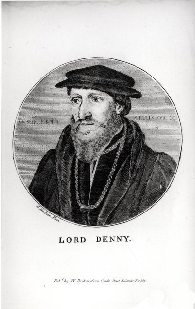 W.リチャードソンによって彫刻された、1541年のアンソニーデニー卿（1501-49）の肖像 作： Hans Holbein der Jüngere