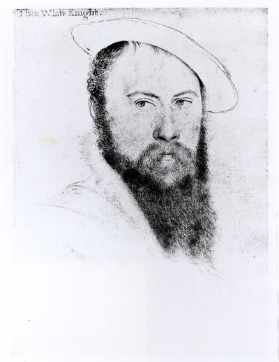トーマスワイアットザヤンガー卿の肖像（1521-54年頃）（紙に鉛筆と木炭） 作： Hans Holbein der Jüngere