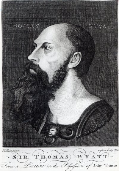 1775年にオグボーンによって彫刻されたサートーマスワイアットザヤンガー（c.1521-54）の肖像 作： Hans Holbein der Jüngere