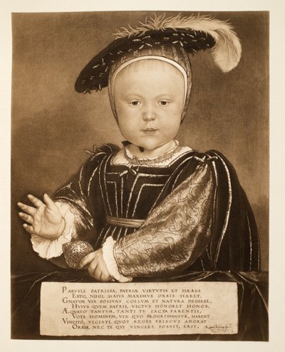 エドワード王子、後にキングエドワード6世、1540年頃、パブ。 1902（コロタイプ） 作： Hans Holbein der Jüngere