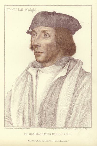トーマス・エリオット卿（アクアチント） 作： Hans Holbein der Jüngere