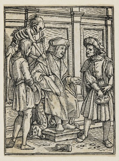 Dance of Death（Lyons）の裁判官、1538、1523-1526 作： Hans Holbein der Jüngere